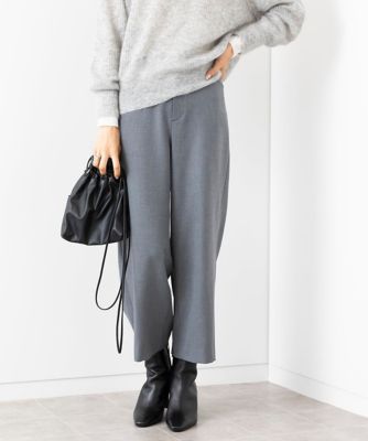 MICHELKLEIN(Women/小さいサイズ)/ミッシェルクラン [小さいサイズ]裏起毛ワイドクロップドパンツ(機能素材/新素材) グレー92 パンツ・ズボン【三越伊勢丹/公式】