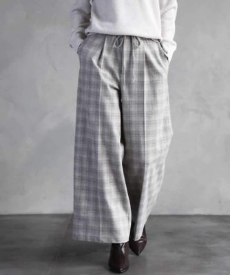 ＜MICHELKLEIN(Women/小さいサイズ)＞［小さいサイズ］２ＷＡＹストレッチチェックワイドパンツ