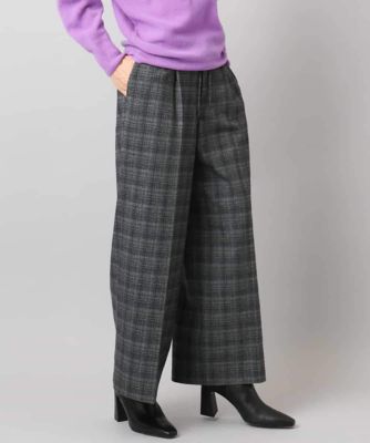 小さいサイズ］2WAYストレッチチェックワイドパンツ | MICHELKLEIN