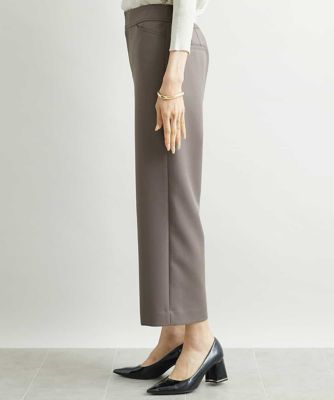 ［小さいサイズ］ストレッチワイドパンツ（定番シルエット／裏地なし／長め）