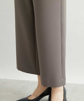 ［小さいサイズ］ストレッチワイドパンツ（定番シルエット／裏地なし／長め）
