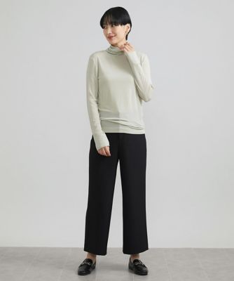 ［小さいサイズ］裏起毛ワイドクロップドパンツ（機能素材／定番人気）