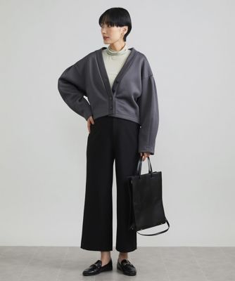 ［小さいサイズ］裏起毛ワイドクロップドパンツ（機能素材／定番人気）