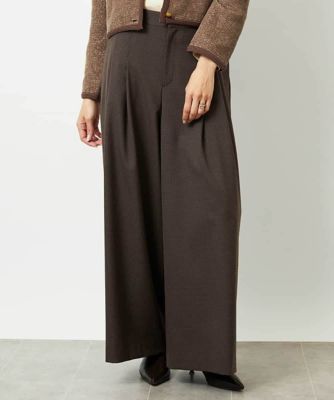 ＜MICHELKLEIN(Women/小さいサイズ)＞［小さいサイズ］チェック柄２タックワイドパンツ