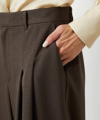 小さいサイズ］チェック柄2タックワイドパンツ | MICHELKLEIN(Women