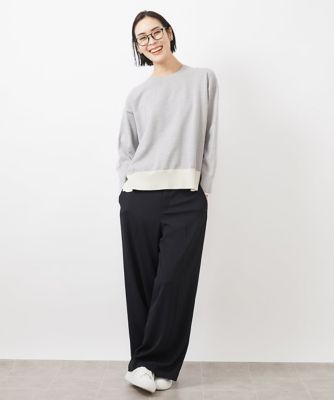 ［小さいサイズ］ツイルワイドパンツ（多機能素材／セットアップ対応／洗える）