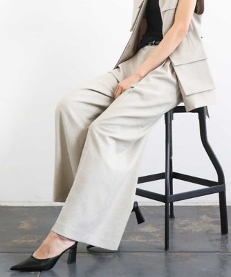 ＜MICHELKLEIN(Women/小さいサイズ)＞［小さいサイズ］［セットアップ対応］ツイードライク　ワイドパンツ