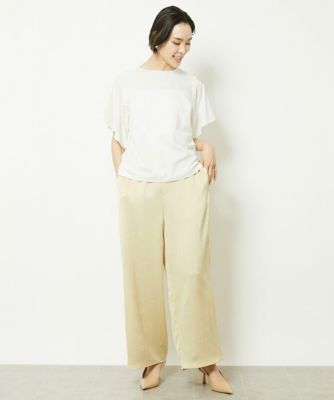 ミッシェルクラン（MICHEL ）/[小さいサイズ]アンティークサテンワイドパンツ(セットアップ対応) 小さいサイズ］アンティークサテンワイドパンツ（セットアップ対応