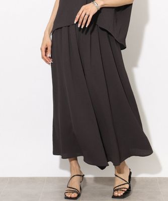 小さいサイズ］楊柳ギャザーワイドパンツ（セットアップ対応