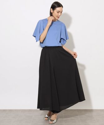 小さいサイズ］楊柳ギャザーワイドパンツ（セットアップ対応