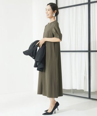 MICHELKLEIN(Women/小さいサイズ)/ミッシェルクラン ［小さいサイズ］ボリュームスリーブポンチワンピース