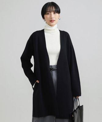 ［小さいサイズ］ダブルフェイスニットコーディガン