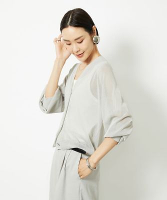 MICHELKLEIN(Women/小さいサイズ)/ミッシェルクラン ［小さいサイズ］Ｖネックシアーカーディガン