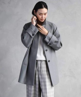 小さいサイズ］スーパー100sウールステンカラーコート