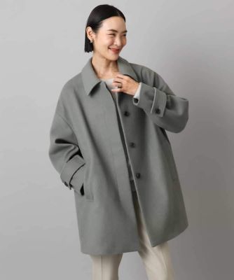 harukaさんコラボ　ウール100% Pコート　グレー　38 harukaさんコラボウール100% Pコートグレー38