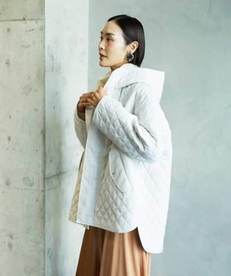 ＜MICHELKLEIN(Women/小さいサイズ)＞［小さいサイズ］オーバーサイズフードキルティングコート