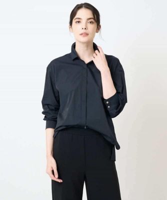 CHRISTIAN AUJARD（Women/小さいサイズ）/クリスチャンオジャールS 長袖タフタブラウス 57ネイビー トップス【三越伊勢丹/公式】