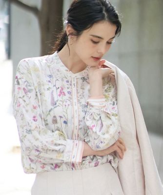 ＜CHRISTIAN AUJARD（Women/小さいサイズ）＞ボタニカルフラワーブラウス