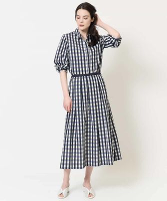［セットアップ対応］シャンブレーチェックブラウス