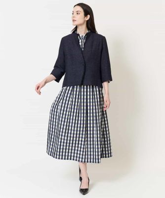 ［セットアップ対応］シャンブレーチェックブラウス