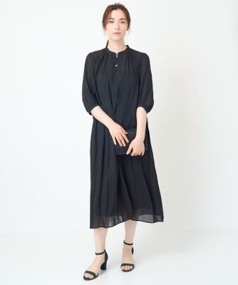 【接触冷感・ドライタッチ】ギャザーデザインワンピース