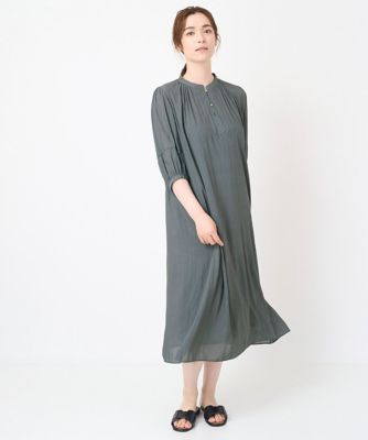 【接触冷感・ドライタッチ】ギャザーデザインワンピース