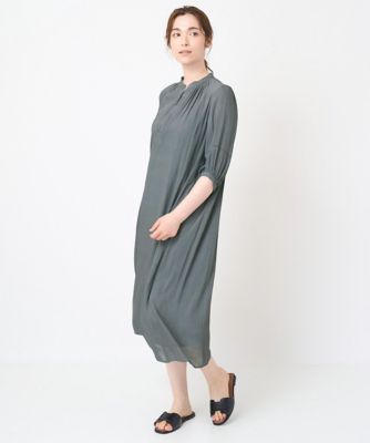 【接触冷感・ドライタッチ】ギャザーデザインワンピース