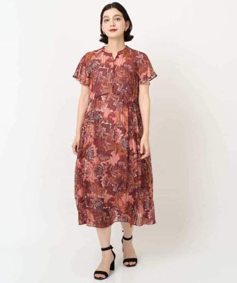 絶対お得です❗️【クリスチャンオジャール】 花柄シルクワンピース モダン更紗プリントワンピース | CHRISTIAN AUJARD (Women/小さい