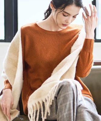 CHRISTIAN AUJARD（Women/小さいサイズ）/クリスチャンオジャールS [アンサンブル対応]カシミヤシルクニット 15オレンジ トップス【三越伊勢丹/公式】