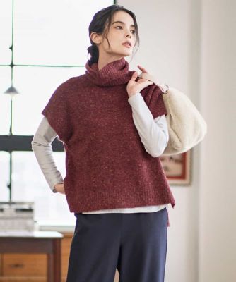 CHRISTIAN AUJARD（Women/小さいサイズ）/クリスチャンオジャールS オフタートルニットベスト 17ボルドー トップス【三越伊勢丹/公式】