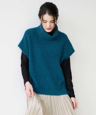 CHRISTIAN AUJARD（Women/小さいサイズ）/クリスチャンオジャールS オフタートルニットベスト 35ブルーグリーン トップス【三越伊勢丹/公式】