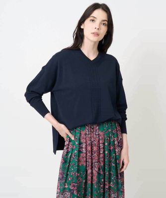 CHRISTIAN AUJARD（Women/小さいサイズ）/クリスチャンオジャールS Vネックプルオーバーニット 57ネイビー トップス【三越伊勢丹/公式】