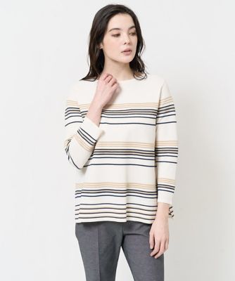 ピンタックボーダーニット