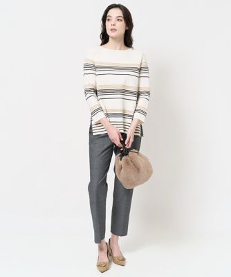 ピンタックボーダーニット