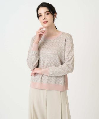 ＜CHRISTIAN AUJARD（Women/小さいサイズ）＞ジオメトリックジャカードニットプルオーバー