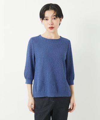 ペイズリージャカードニット