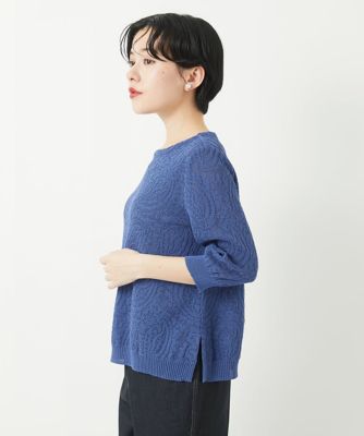ペイズリージャカードニット