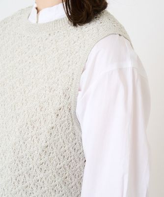 透かし編みニットベスト