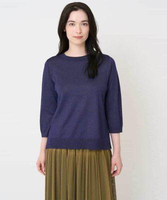 CHRISTIAN AUJARD（Women/小さいサイズ）/クリスチャンオジャールS [アンサンブル対応]7分袖ラメニット 65パープル トップス【三越伊勢丹/公式】