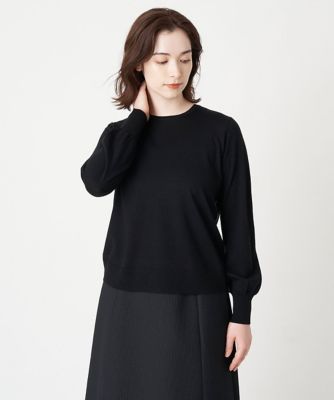クルーネックシンプルニットプルオバー