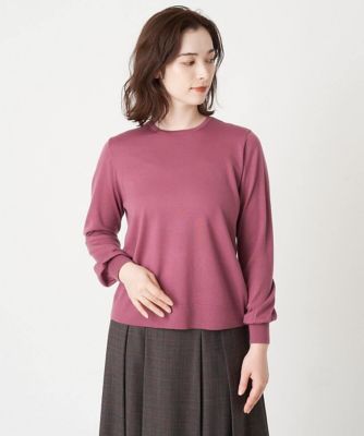 クルーネックシンプルニットプルオバー