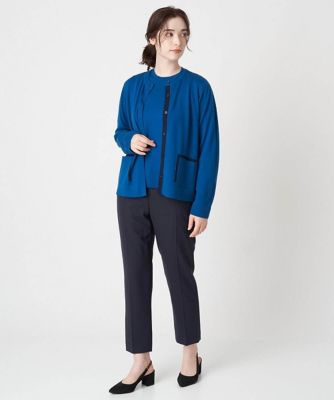 クルーネックシンプルニットプルオバー