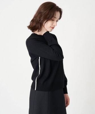 クルーネックシンプルニットプルオバー