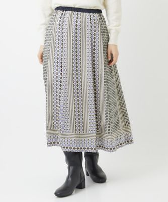 ＜CHRISTIAN AUJARD（Women/小さいサイズ）＞［セットアップ対応］ジオメトリックプリントスカート