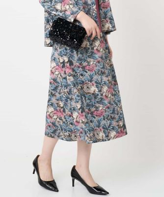 CHRISTIAN AUJARD（Women/小さいサイズ）/クリスチャンオジャールS ゴブランフラワープリントスカート 55ブルー系 【三越伊勢丹/公式】