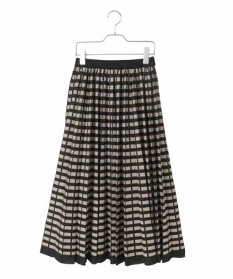 CHRISTIAN AUJARD（Women/小さいサイズ）/クリスチャンオジャールS ジャカードニットスカート 94ブラック×ベージュ 【三越伊勢丹/公式】