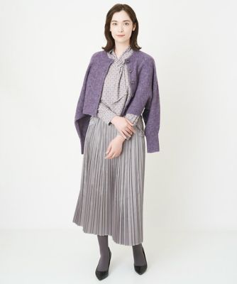 レザー風サテンプリーツスカート