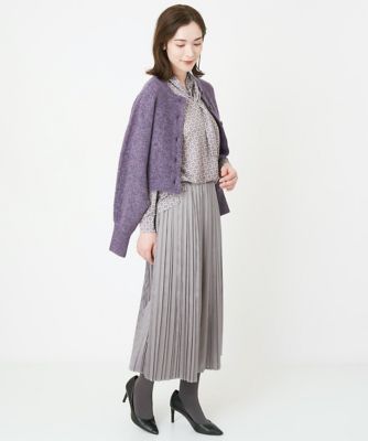 レザー風サテンプリーツスカート