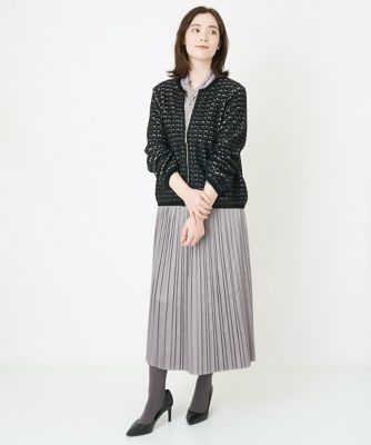 レザー風サテンプリーツスカート