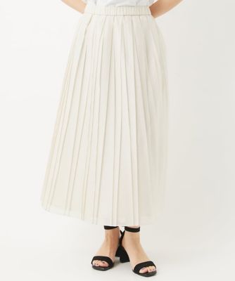 【SALE】CHRISTIAN AUJARD（Women/小さいサイズ）/クリスチャンオジャールS オーガンジープリーツスカート ホワイト80 【三越伊勢丹/公式】